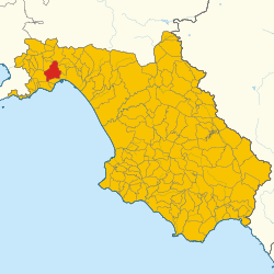 Map of Cava de' Tirreni (Province of Salerno, region Campania, Italy 2024)